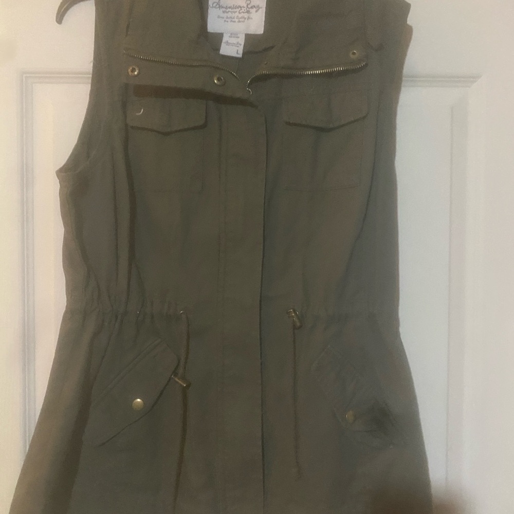 Charming Charlie Khaki Sleeveless Vest